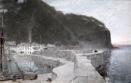 Albert Goodwin (1845-1932) Clovelly 12.5 x 19.5in.